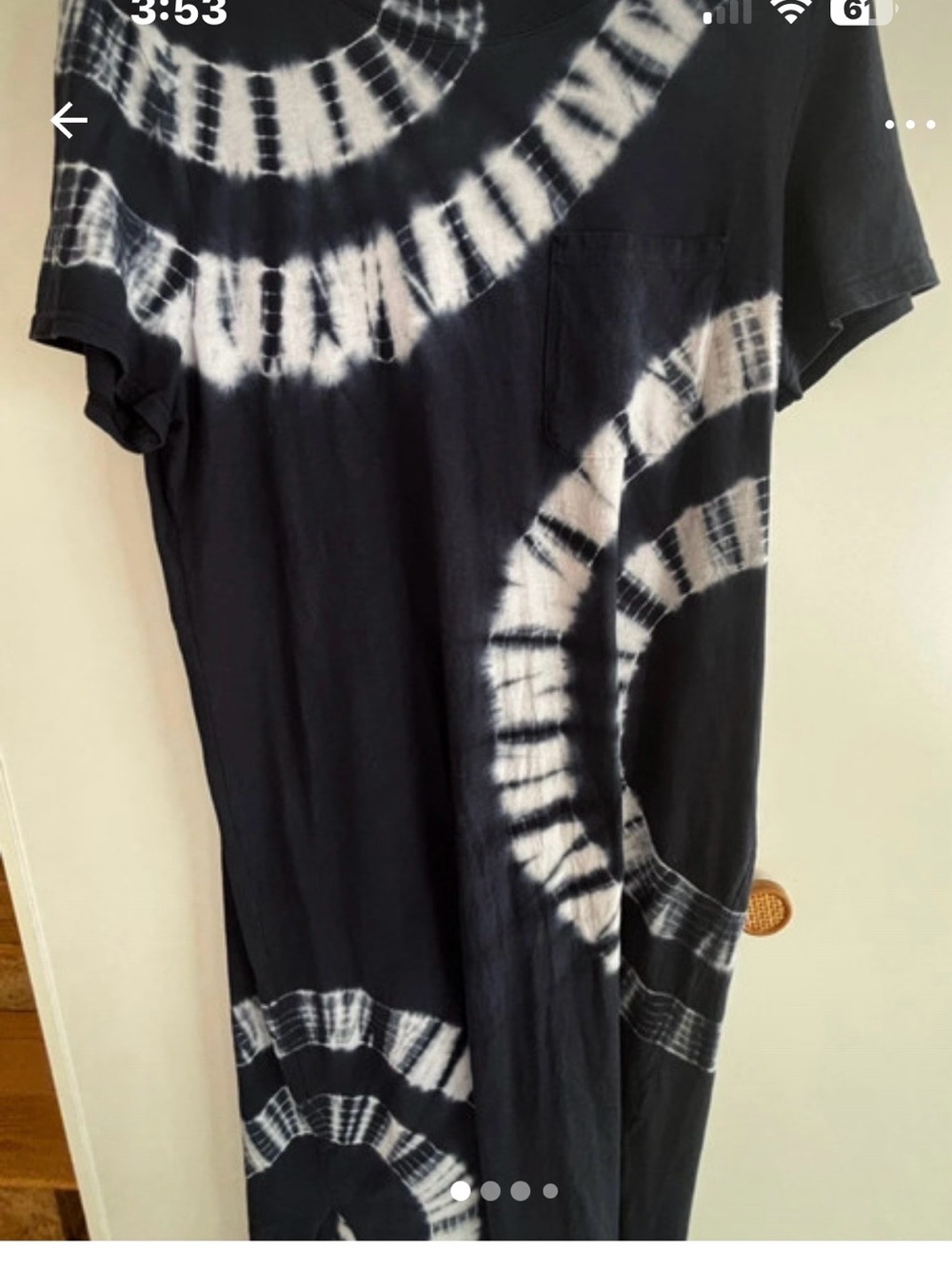 Time and Tru Navy and White Tie-Dye Maxi Dress